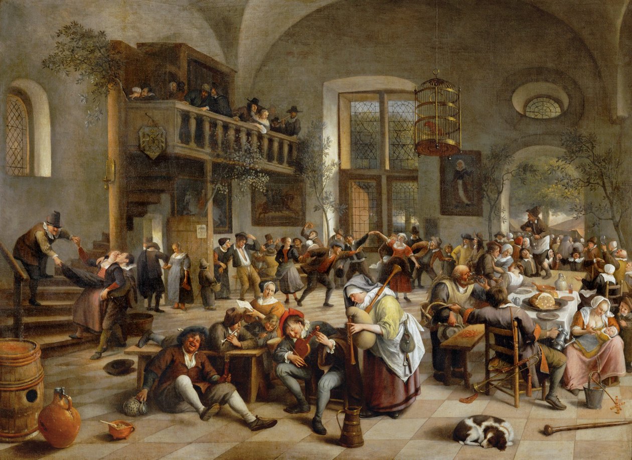Feier in einer Taverne von Jan Havicksz. Steen