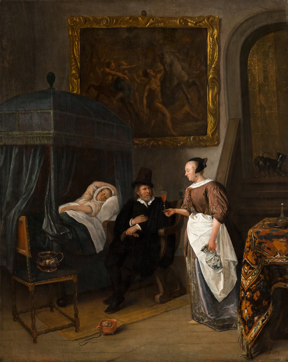 Der Arztbesuch, ca. 1665-8 von Jan Havicksz. Steen