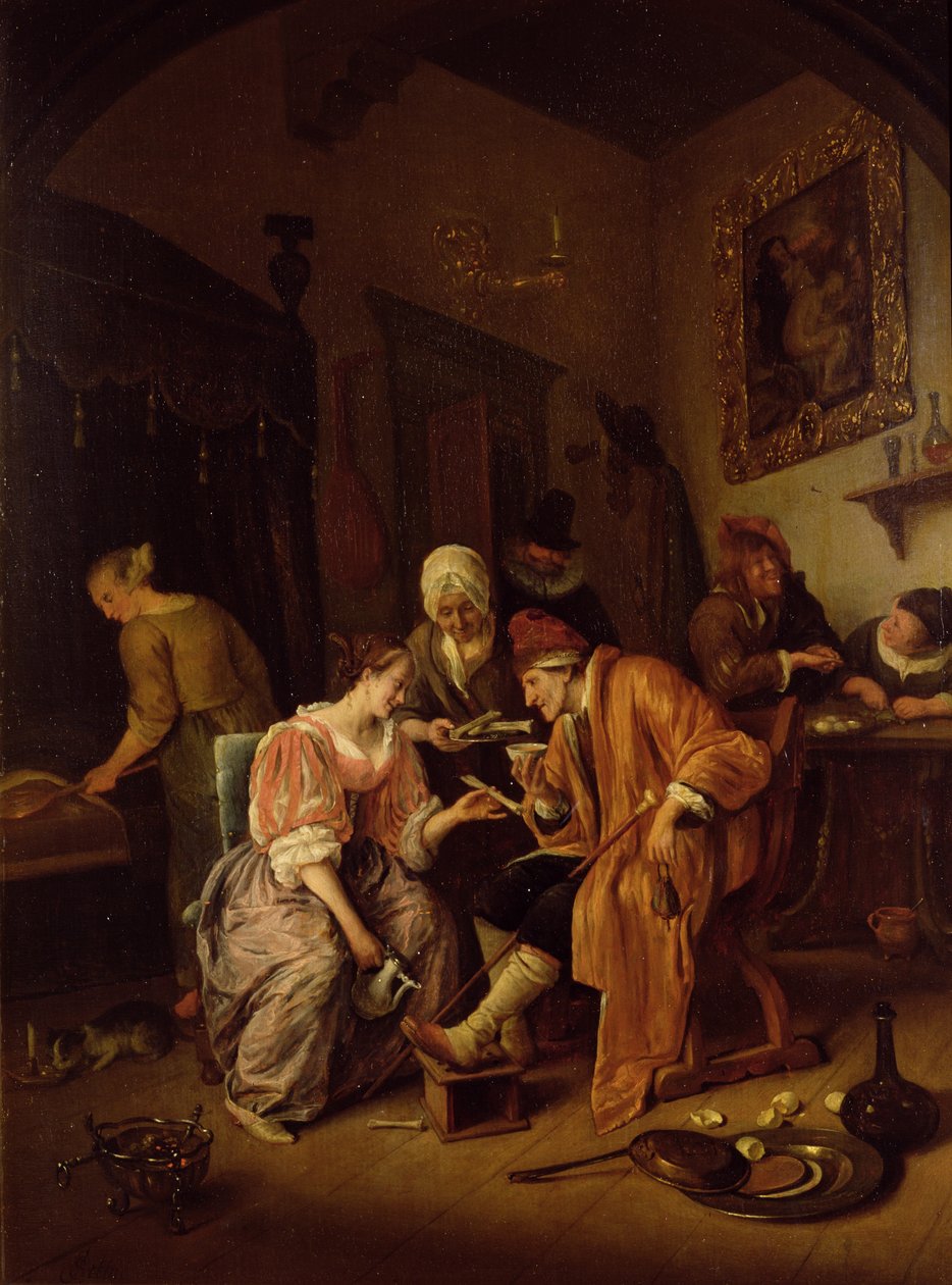 Kranker alter Mann von Jan Havickszoon Steen