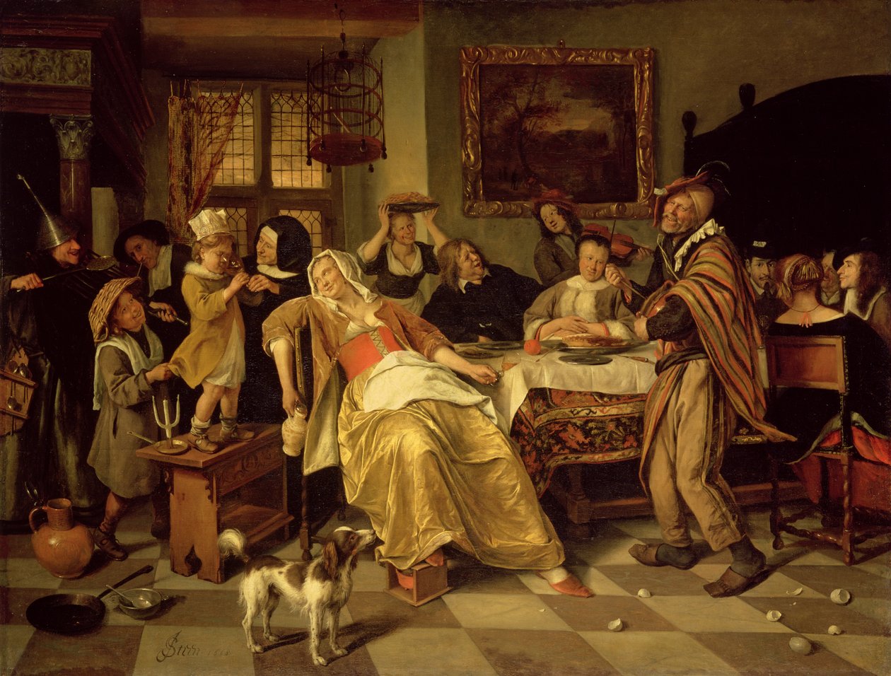 Das Bohnenfest, 1668 von Jan Havickszoon Steen