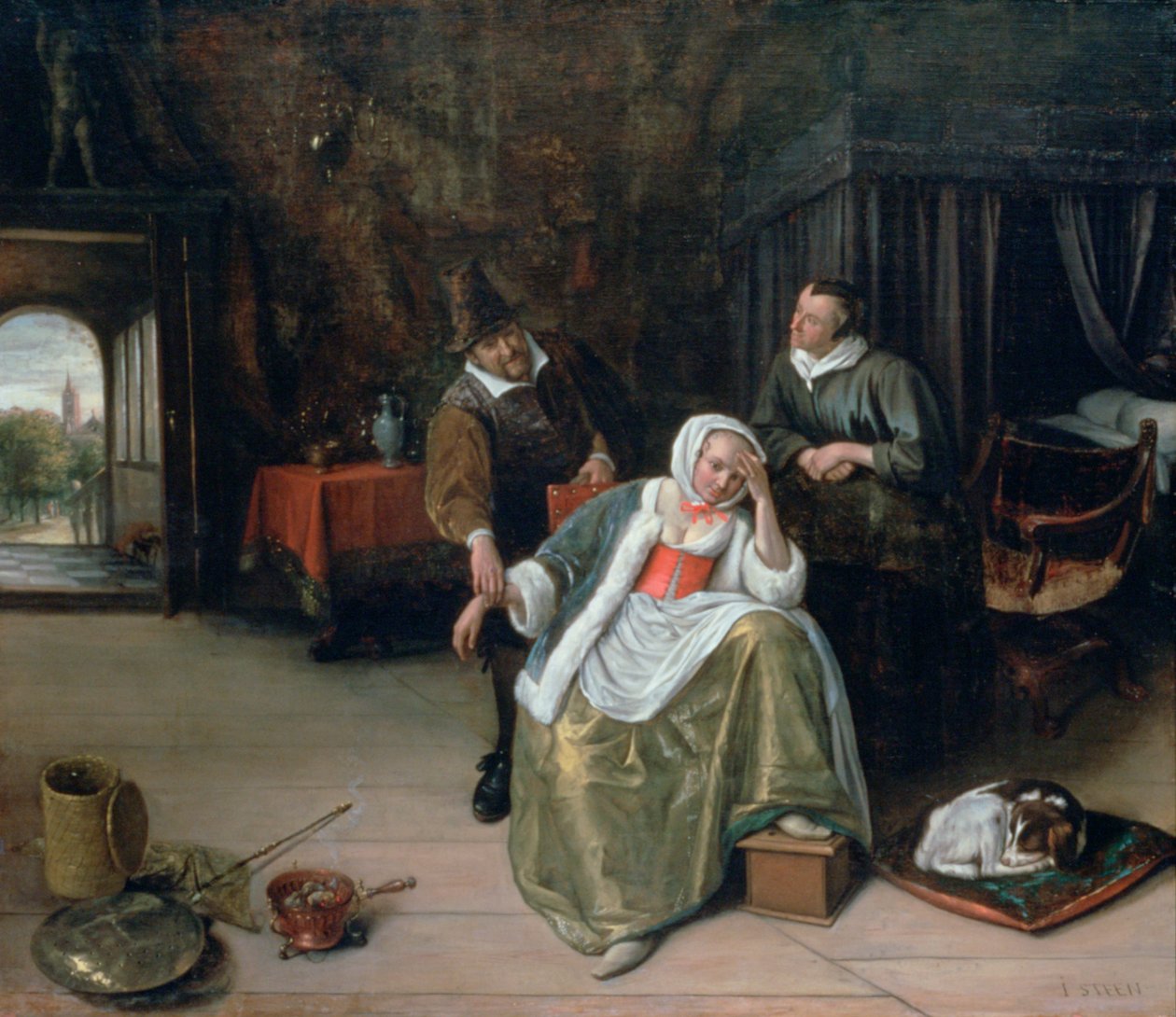 Die liebeskranke Jungfrau, ca. 1660 von Jan Havickszoon Steen