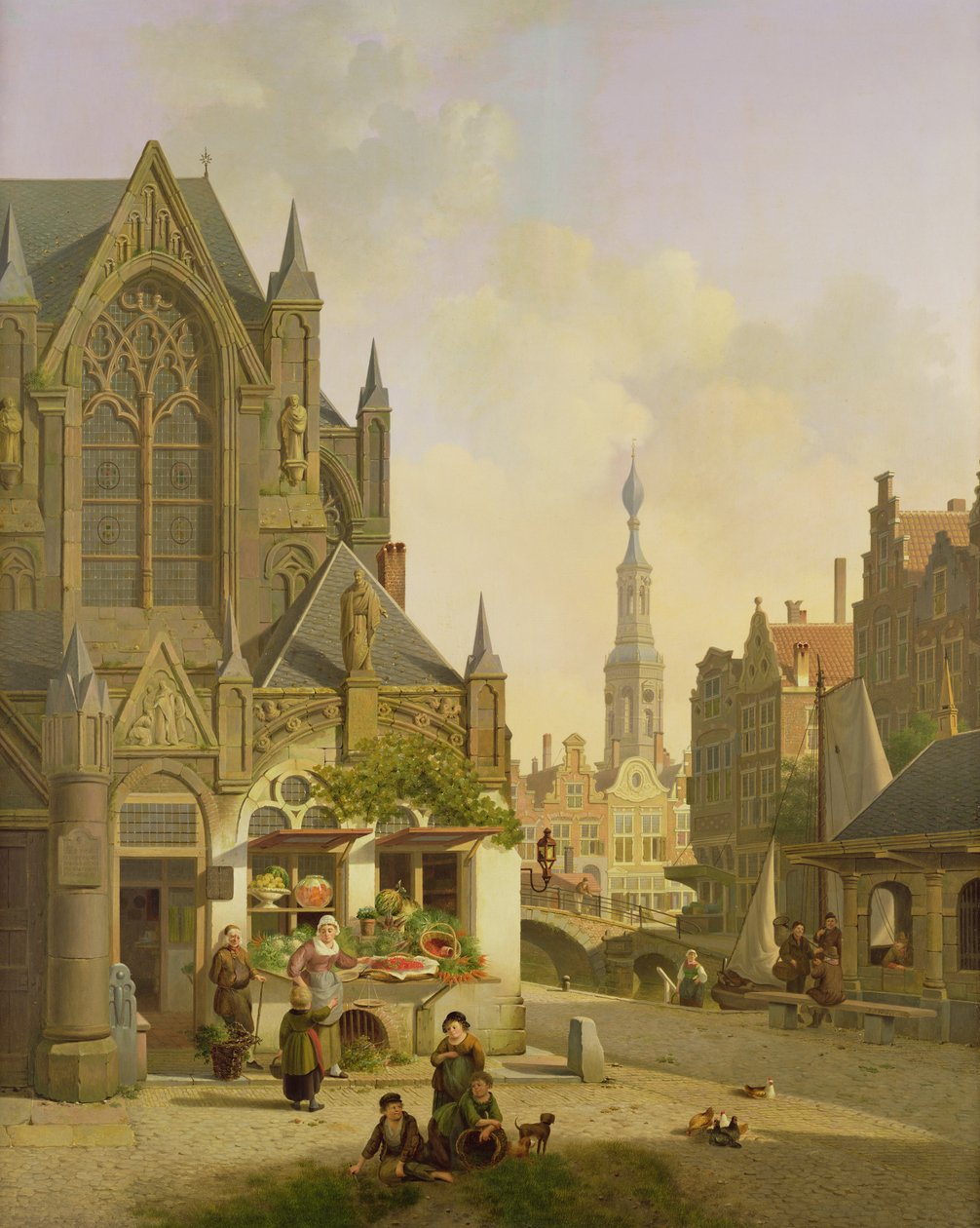 Gemüsestand in einer niederländischen Stadt von Jan Hendrik Verheyen