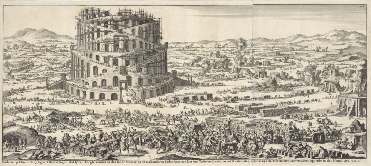 Bau des Turms von Babel von Jan Luyken