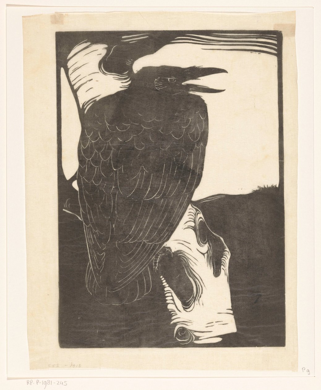Rabe auf Birkenbaum von Jan Mankes