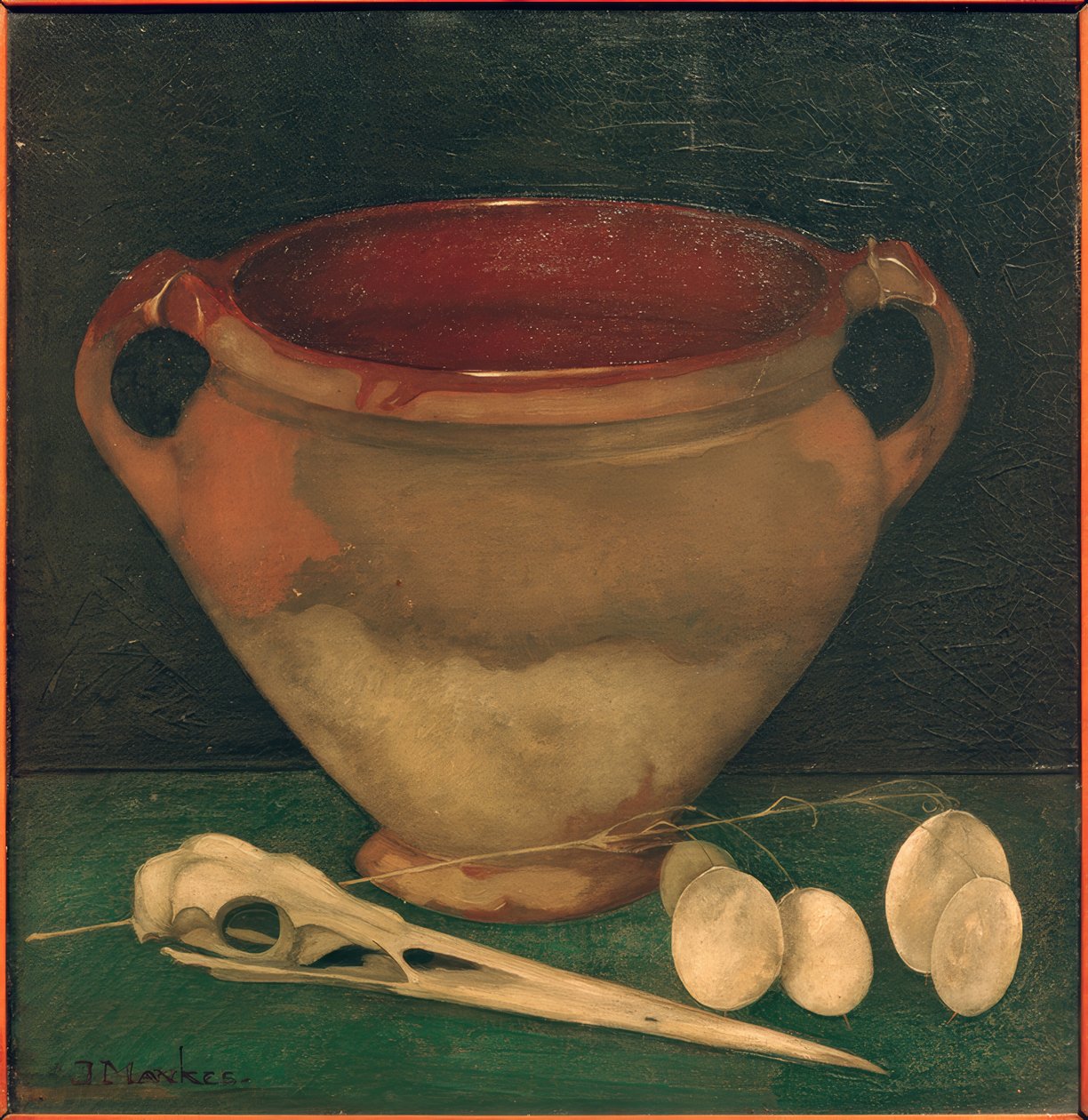 Steinguttopf mit Reiherschnabel von Jan Mankes