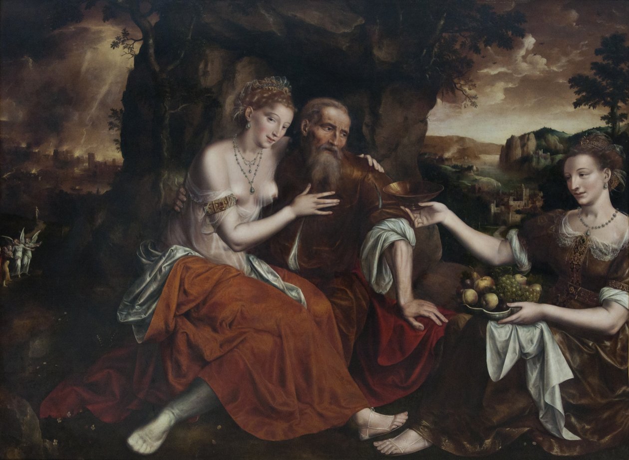 Lot und seine Töchter von Jan Matsys
