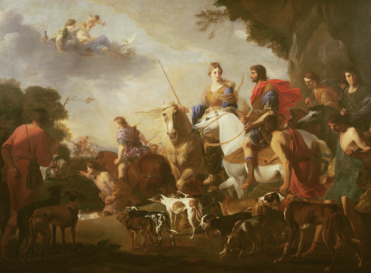 Dido und Aeneas auf der Jagd von Jan Miel