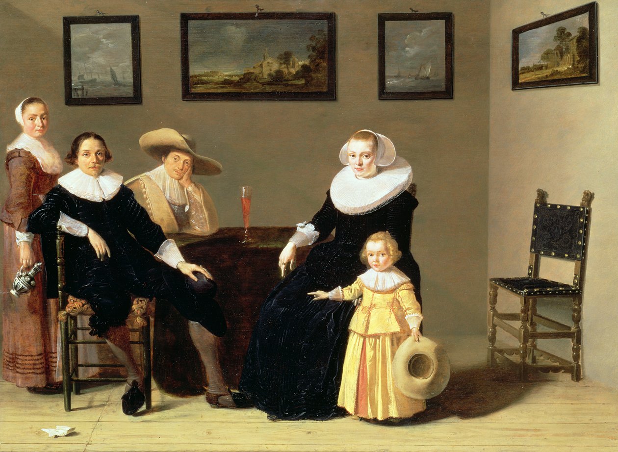 Niederländische Familie in einem Innenraum von Jan Olis