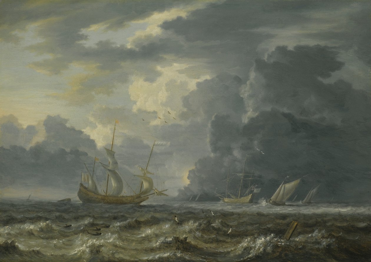 Schiffe in stürmischer See von Jan Peeters the Elder