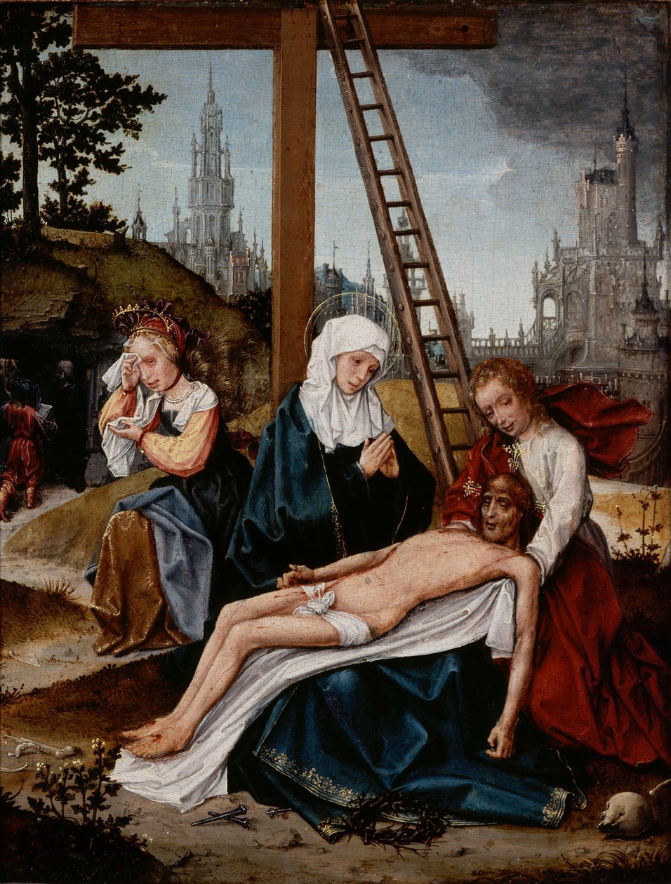 Beweinung, um 1510-15 von Jan Provoost
