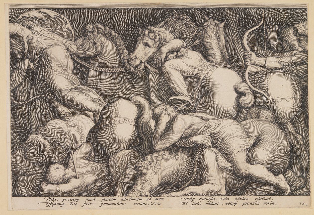 Die Bestrafung der Niobe (Platte 2) von Jan Saenredam