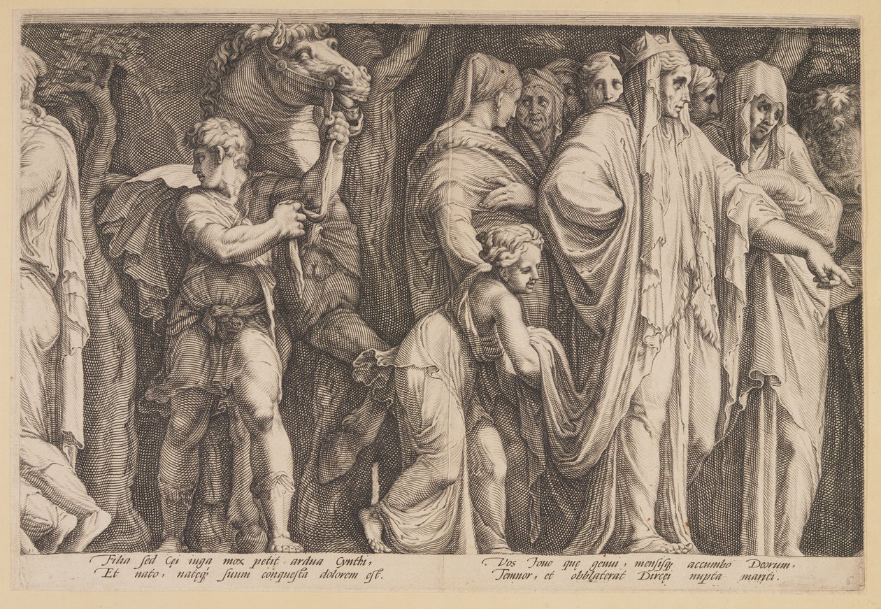Die Bestrafung der Niobe (Platte 6) von Jan Saenredam