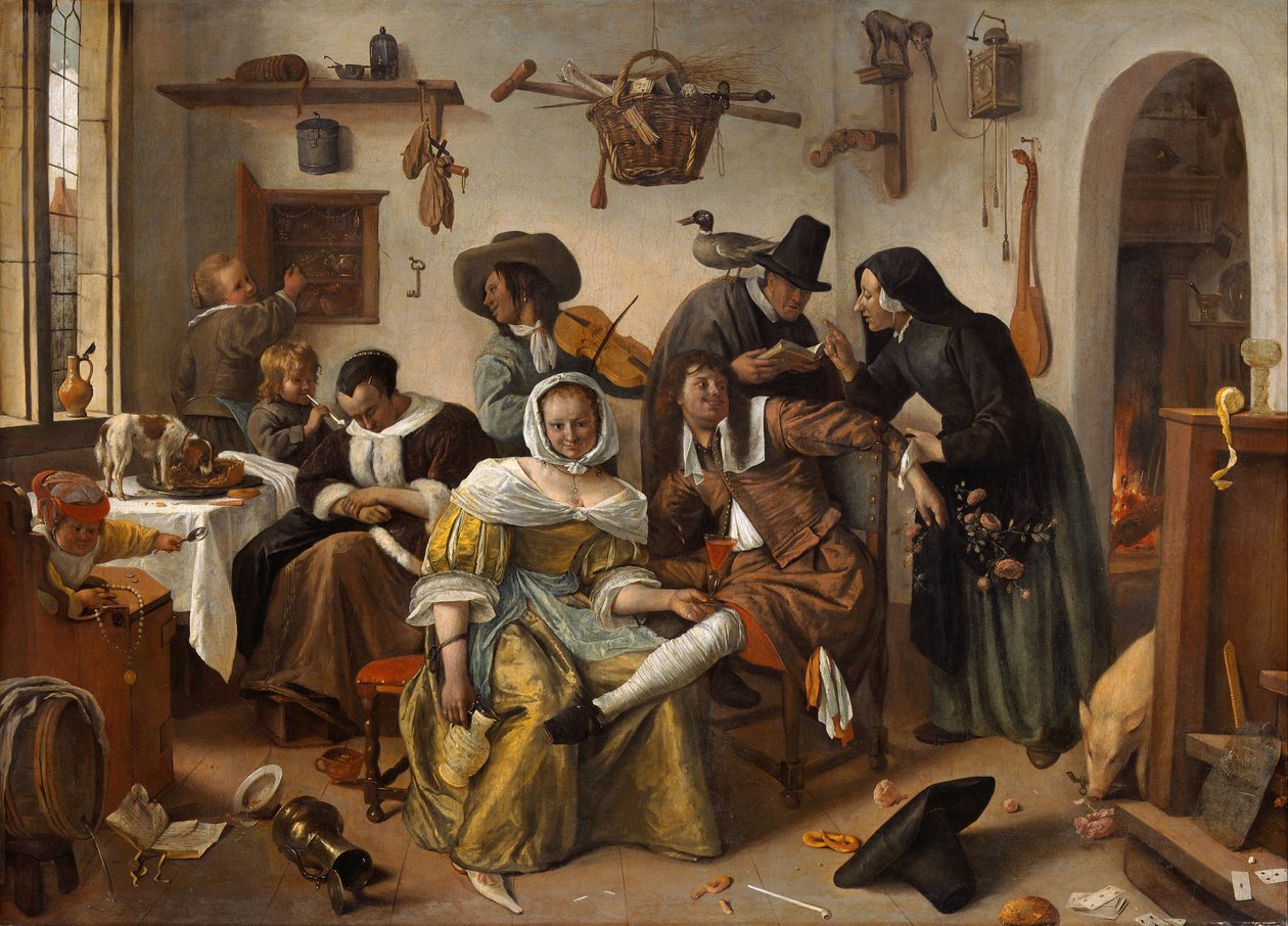 Hütet euch vor Luxus ("In Weelde Siet Toe") von Jan Steen