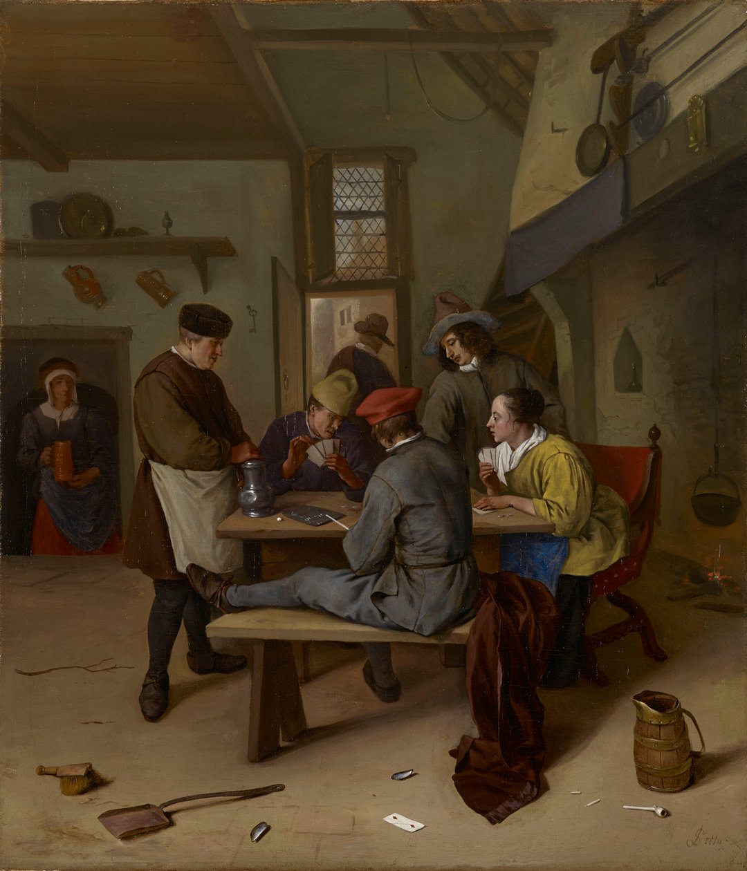 Kartenspieler in einer Taverne von Jan Steen