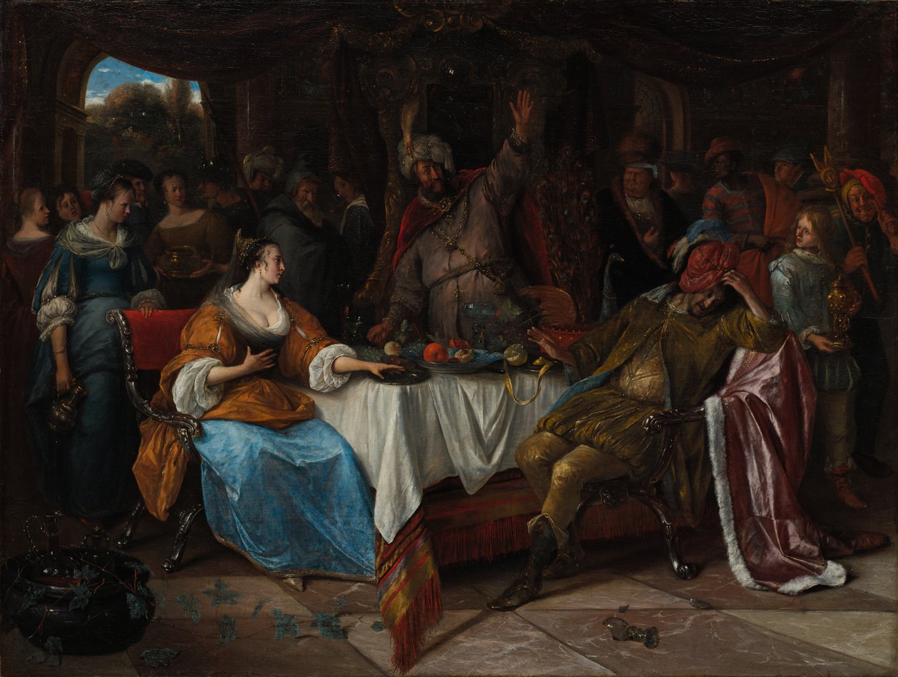 Esther, Ahasverus und Haman von Jan Steen