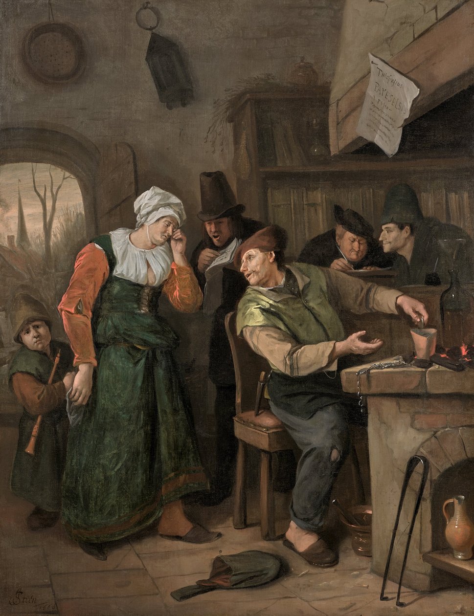 Der Alchemist und seine weinende Frau von Jan Steen
