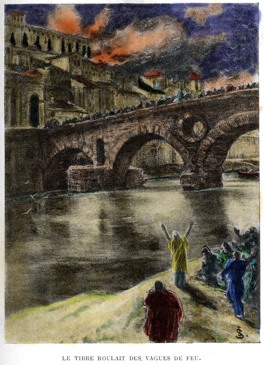 Der Tiber (Tevere) rollte Wellen aus Feuer von Jan Styka