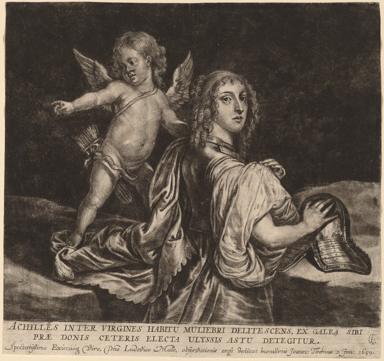 Achilles als Pyrrha mit Amor von Jan Thomas