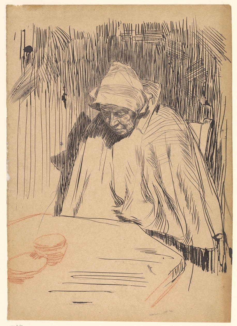 Alte Frau am Tisch (Malle Teun) von Jan Veth
