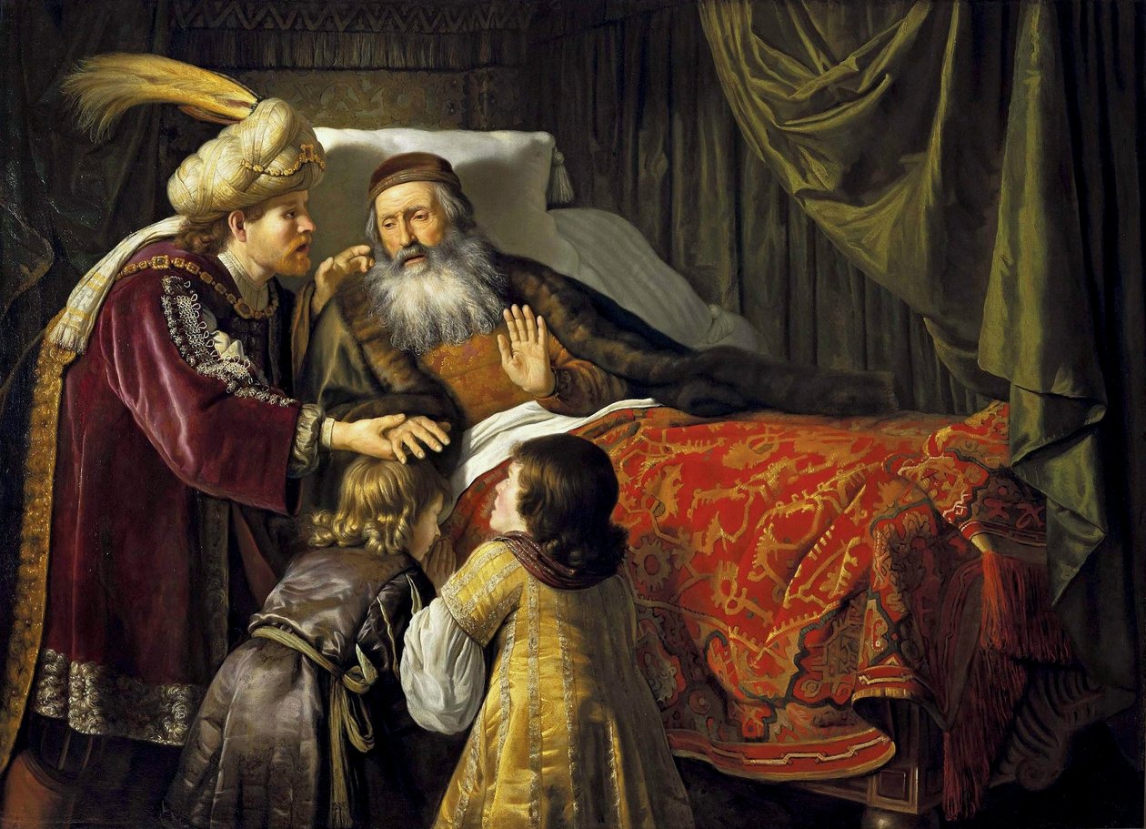 Jakob segnet die Söhne Josephs von Jan Victors
