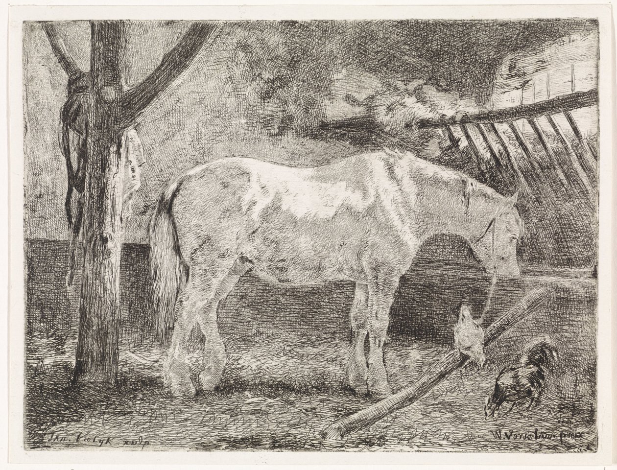 Pferd im Stall von Johannes Martinus Vrolijk
