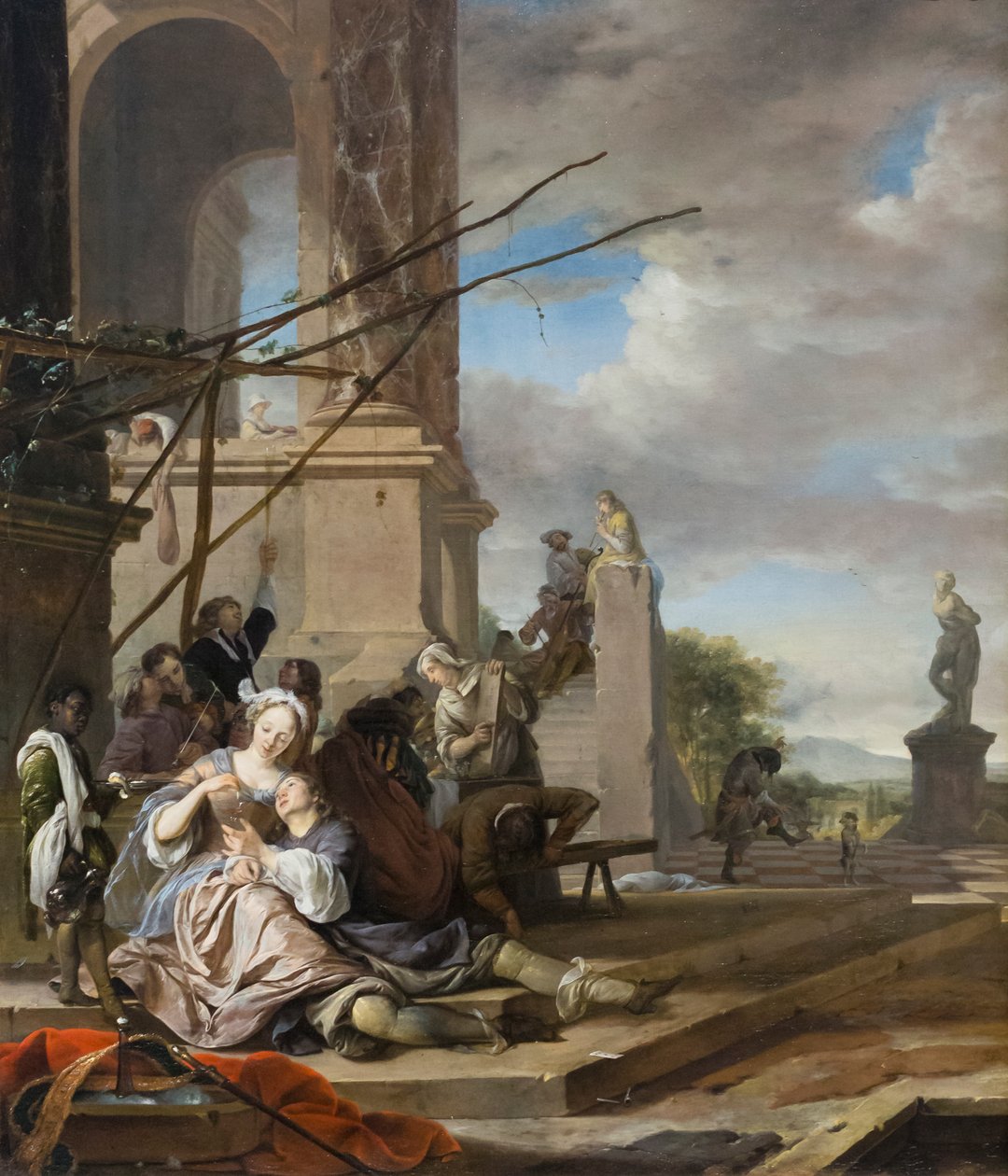 Ein italienischer Innenhof, um 1660-65 von Jan Weenix
