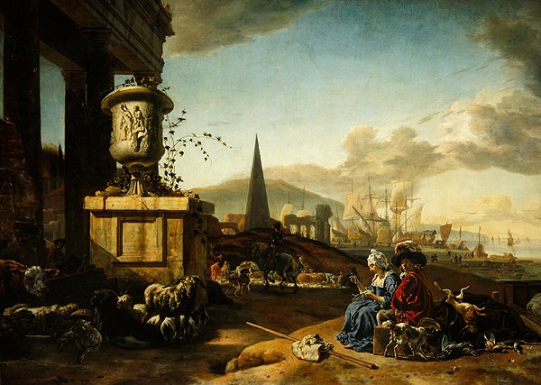 Italienischer Hafen von Jan Baptist Weenix