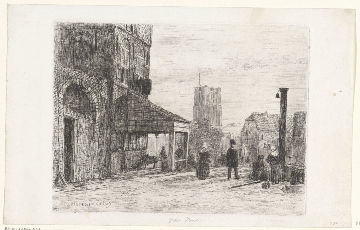 Ansicht der St.-Martins-Kirche in Woudrichem von Jan Weissenbruch