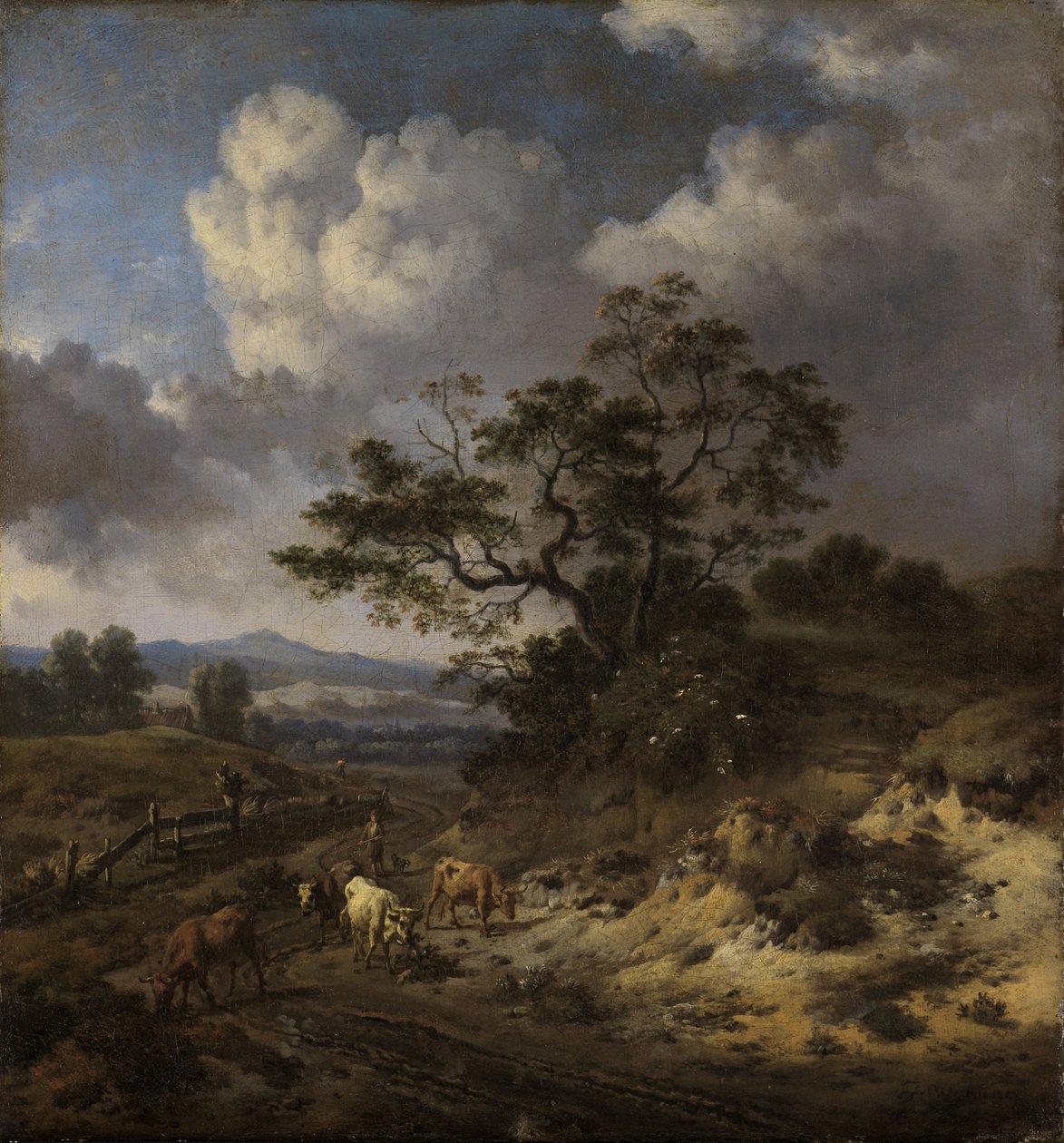 Hügelige Landschaft mit Kühen von Jan Wijnants