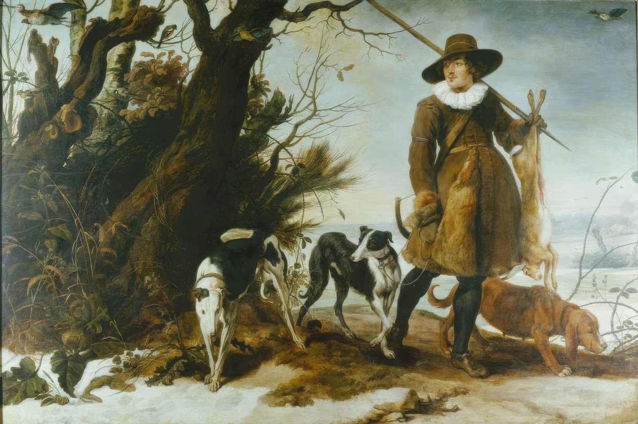 Winterlandschaft mit einem Jäger von Jan Wildens