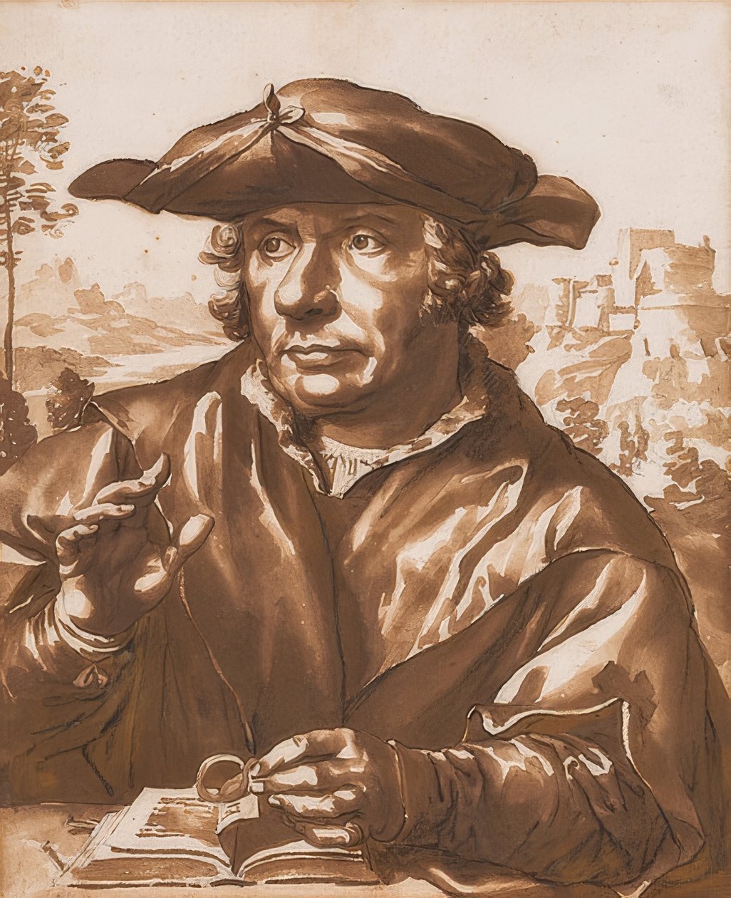 Bildnis eines Gelehrten, nach Quentin Massys von Jan de Bisschop