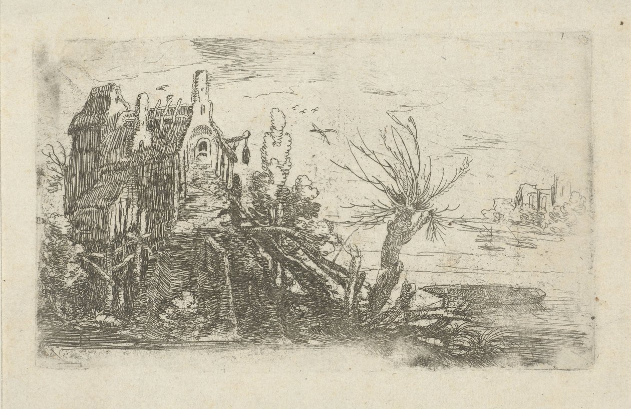 Haus an einem Fluss von Jan de Hoey