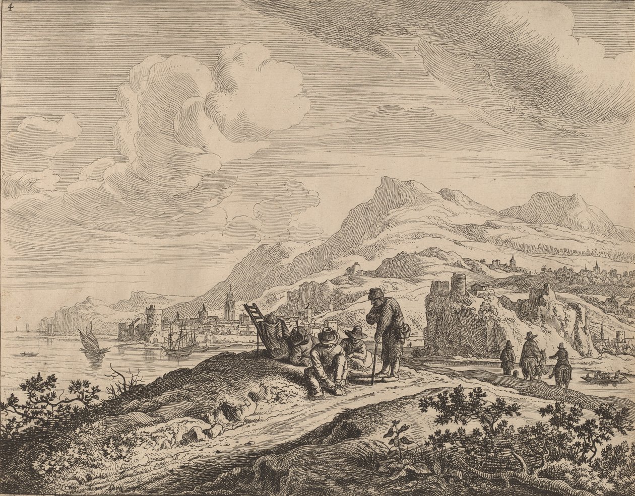 Blick auf den Rhein von Jan van Aken