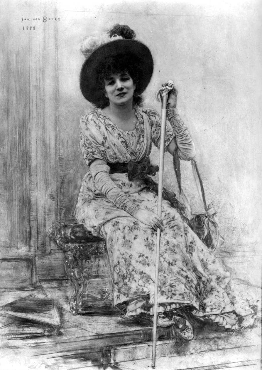 Porträt von Sarah Bernhardt (1844-1923) von Jan van Beers