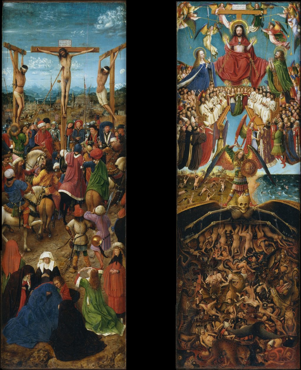 Kreuzigung Jesu; Tag des Jüngsten Gerichts von Jan van Eyck