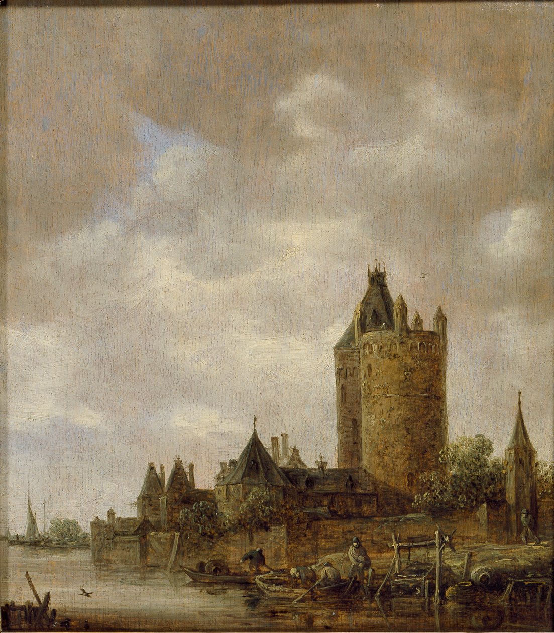 Ein Schloss an einem Fluss von Jan van Goyen