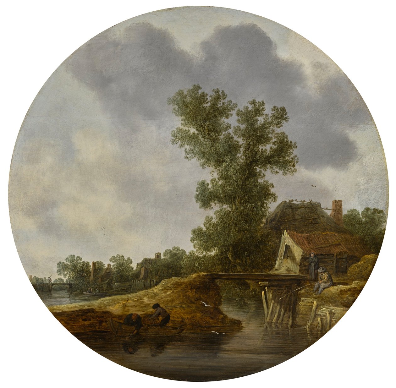 Flusslandschaft (rund) von Jan van Goyen