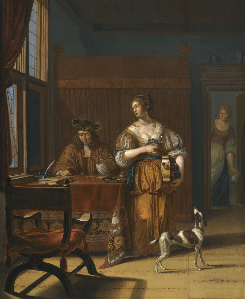 Der Geldwechsler, 1675 von Jan van Haensbergen