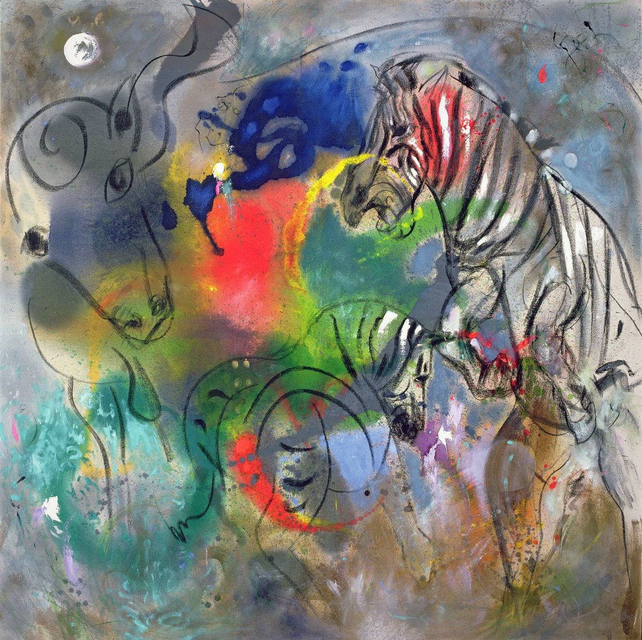 Zebra-Stuten, 1988 von Jane Deakin