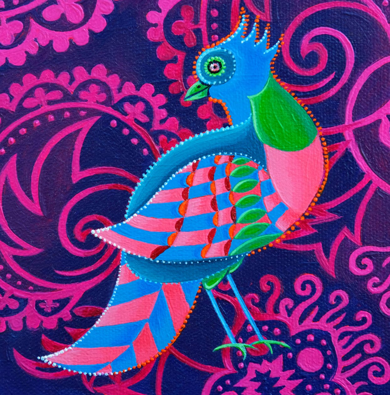 Karierter Vogel von Jane Tattersfield