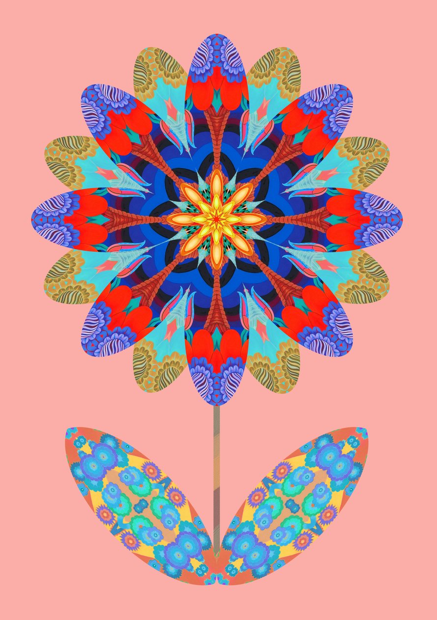 Blumenausschnitt auf blassrosa von Jane Tattersfield