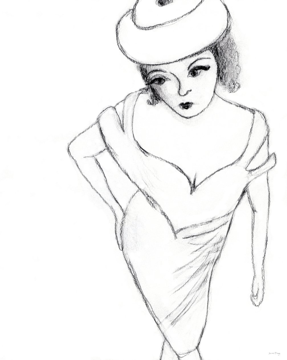 Mode Molly, 2023 (Bleistift auf Papier) von Janel Bragg