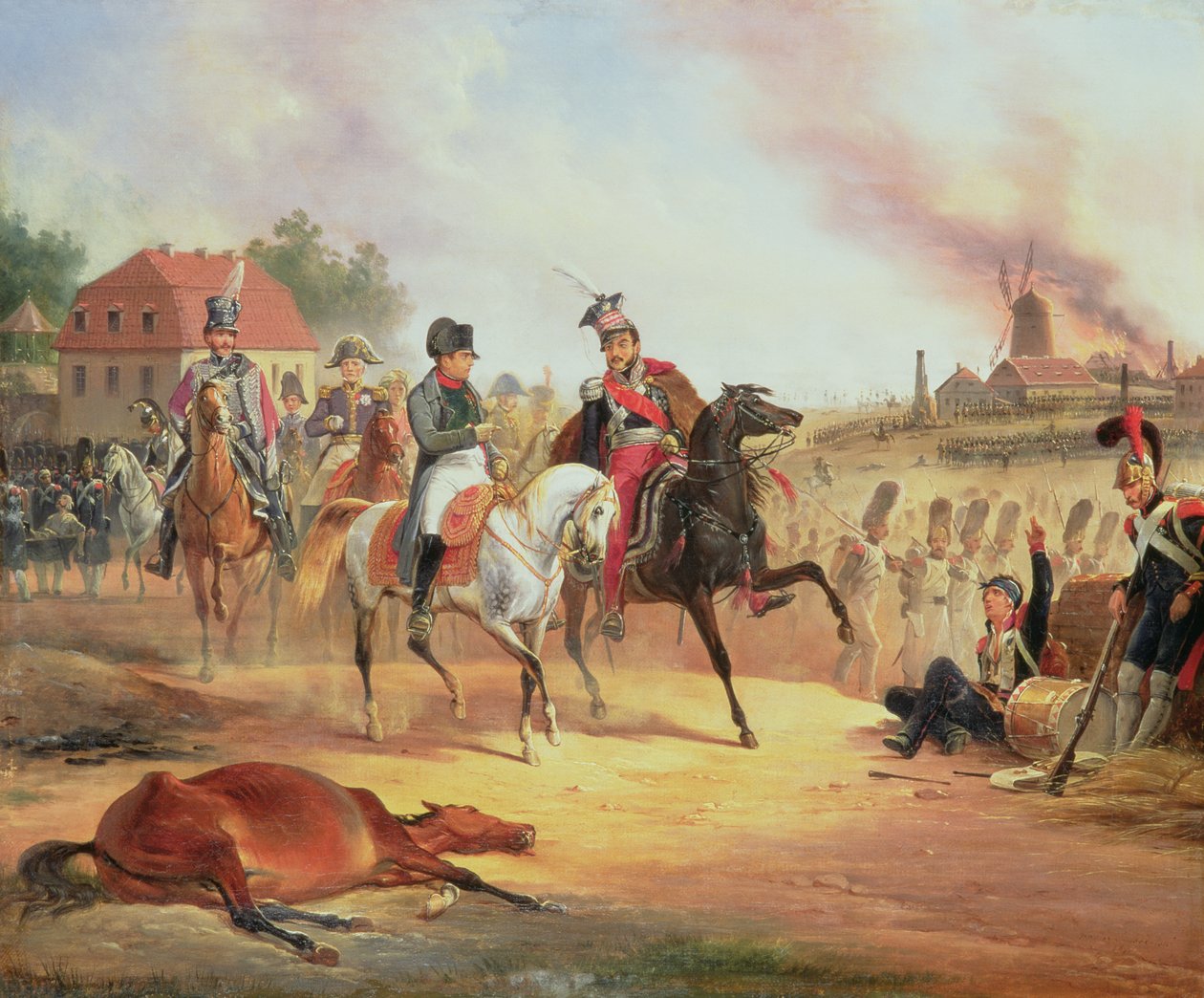 Napoleon und Prinz Joseph Poniatowski in der Schlacht bei Leipzig, 19. Oktober 1813, 1837 von January Suchodolski