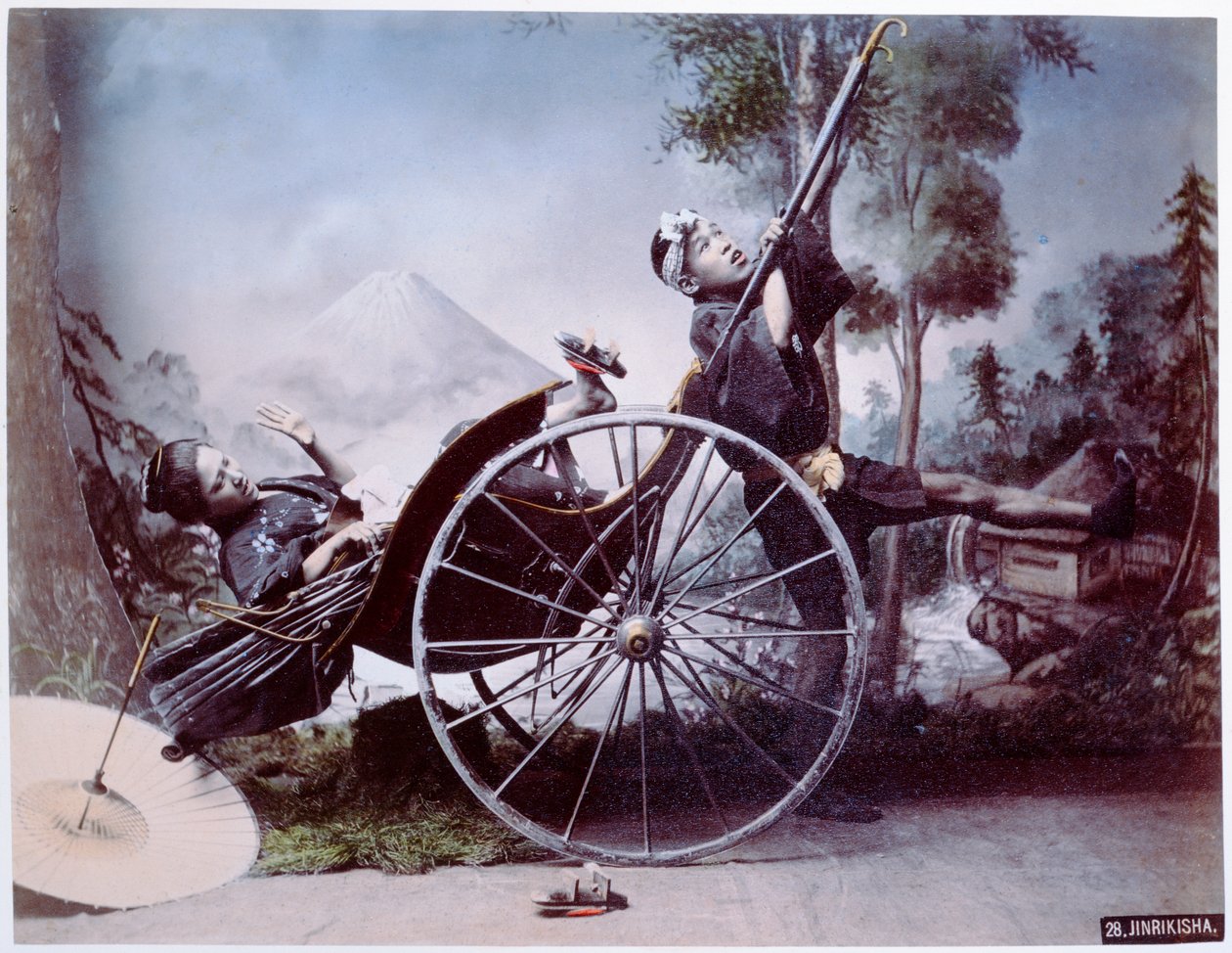 Rikscha-Unfall, ca. 1900 von Japanese Photographer