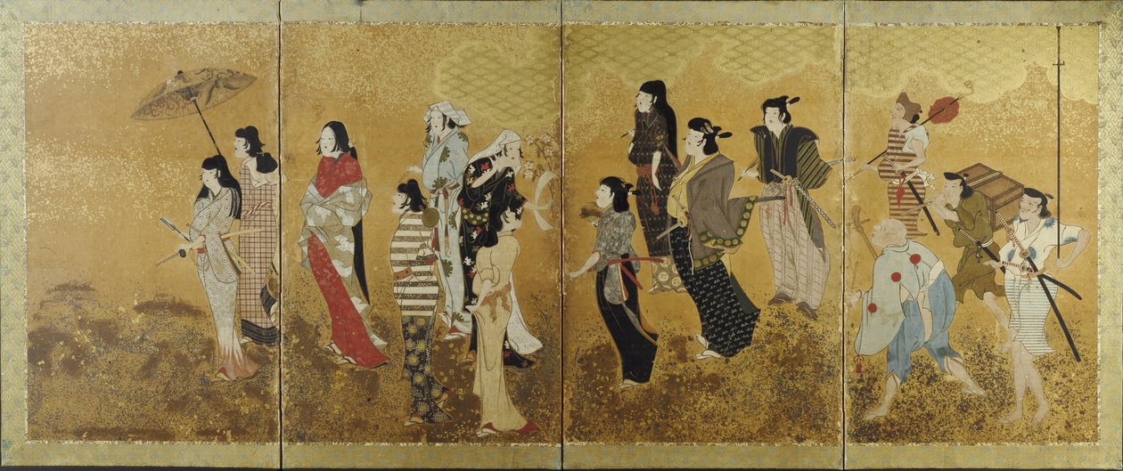 Kirschblüten-Picknick, ca. 1624-44 von Japanese School