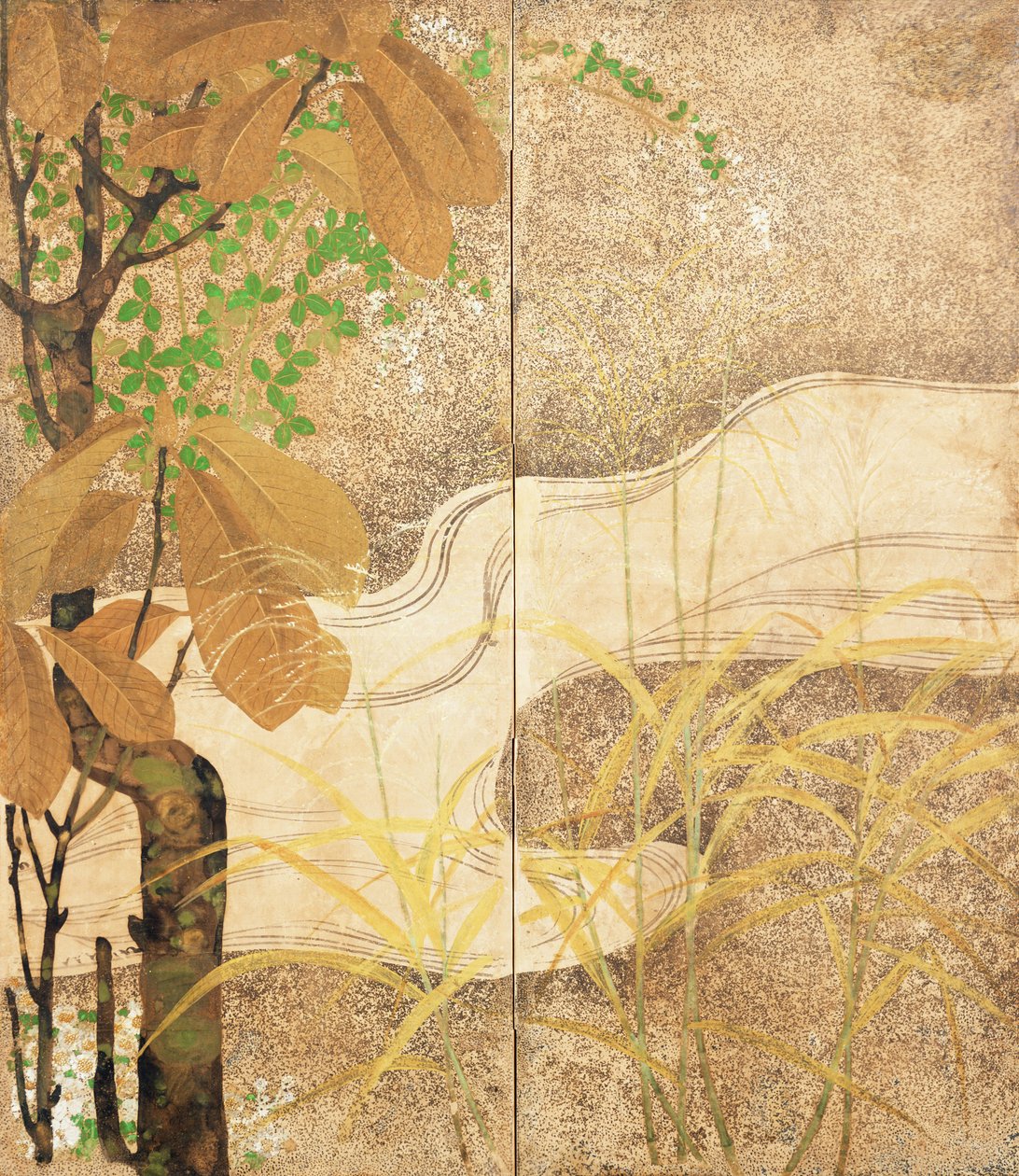 Fließender Fluss (Tinte auf Papier) von Japanese School
