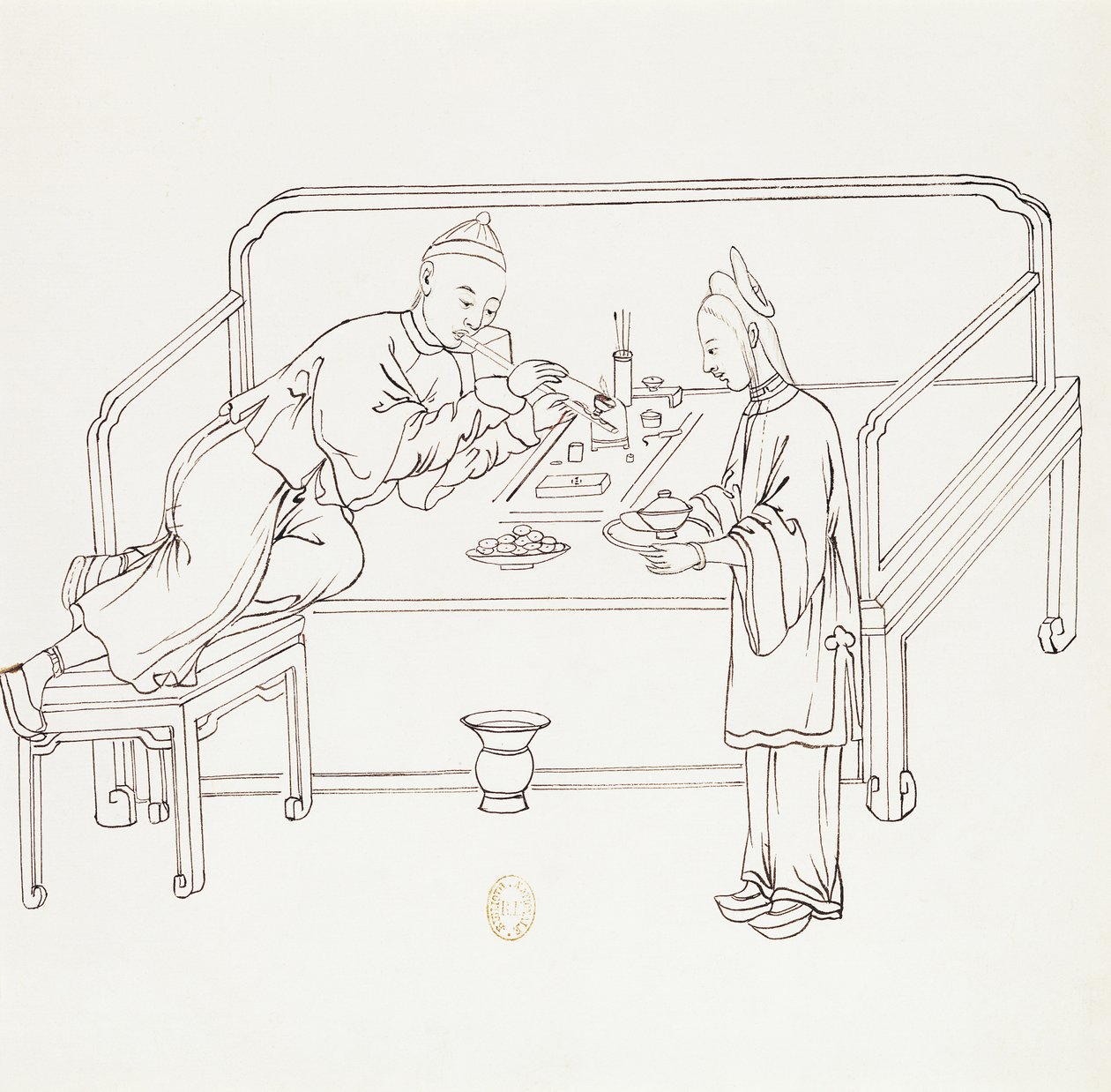 Opium rauchen von Japanese School