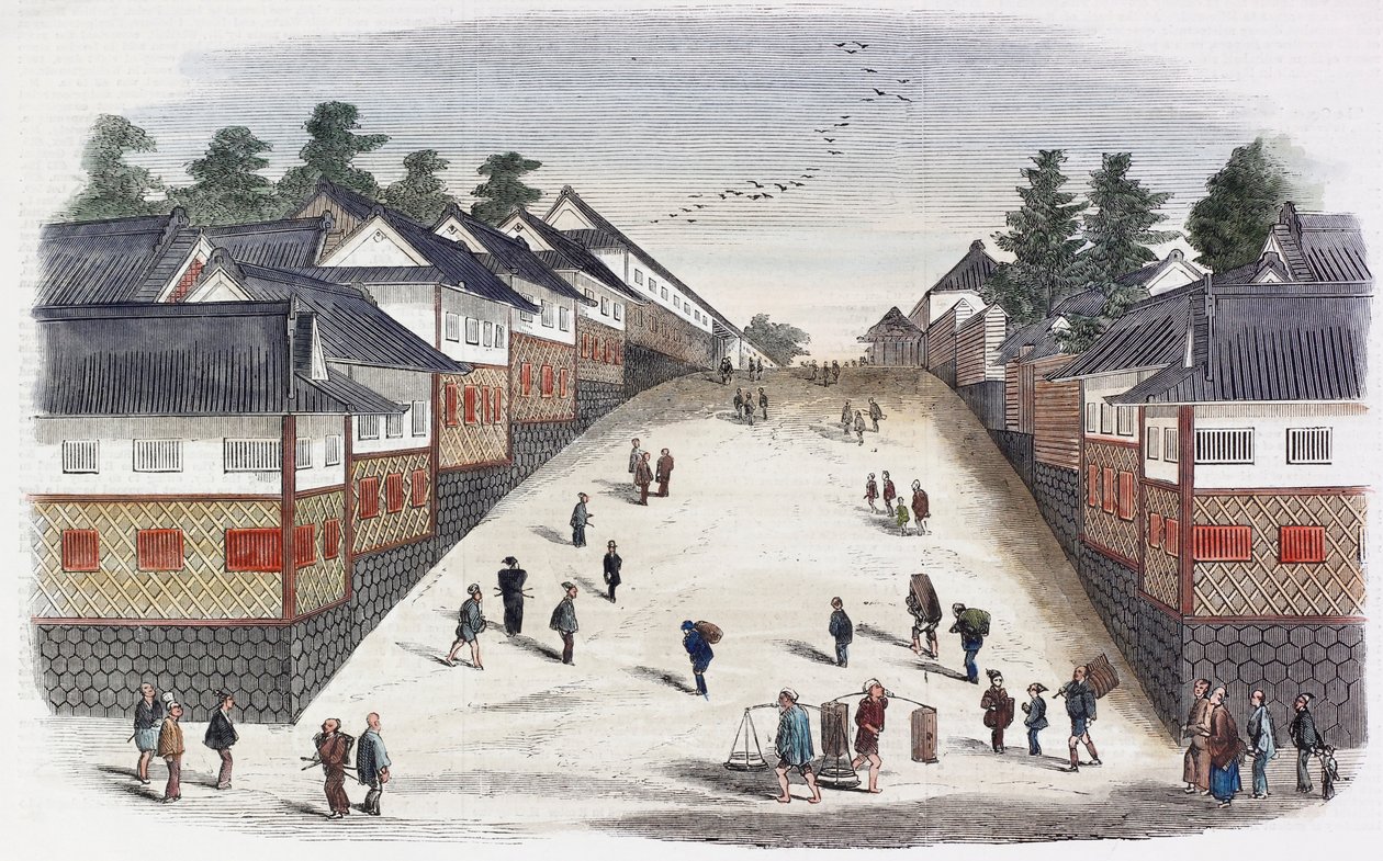 Eine Straße im Princes Quarter, Jeddo von Japanese School