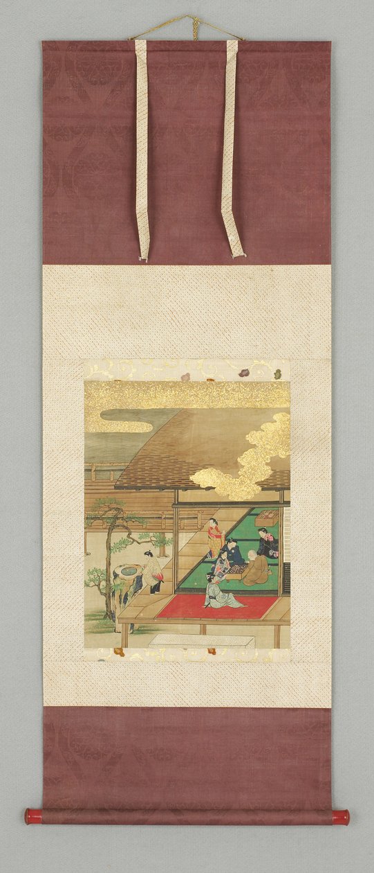 Hausterrasse mit Figuren von Japanese School