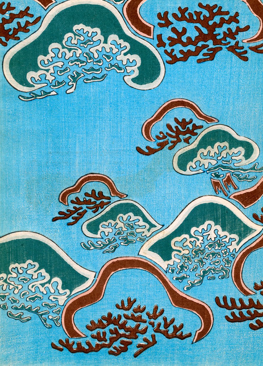 Holzschnitt von Korallen von Japanese School